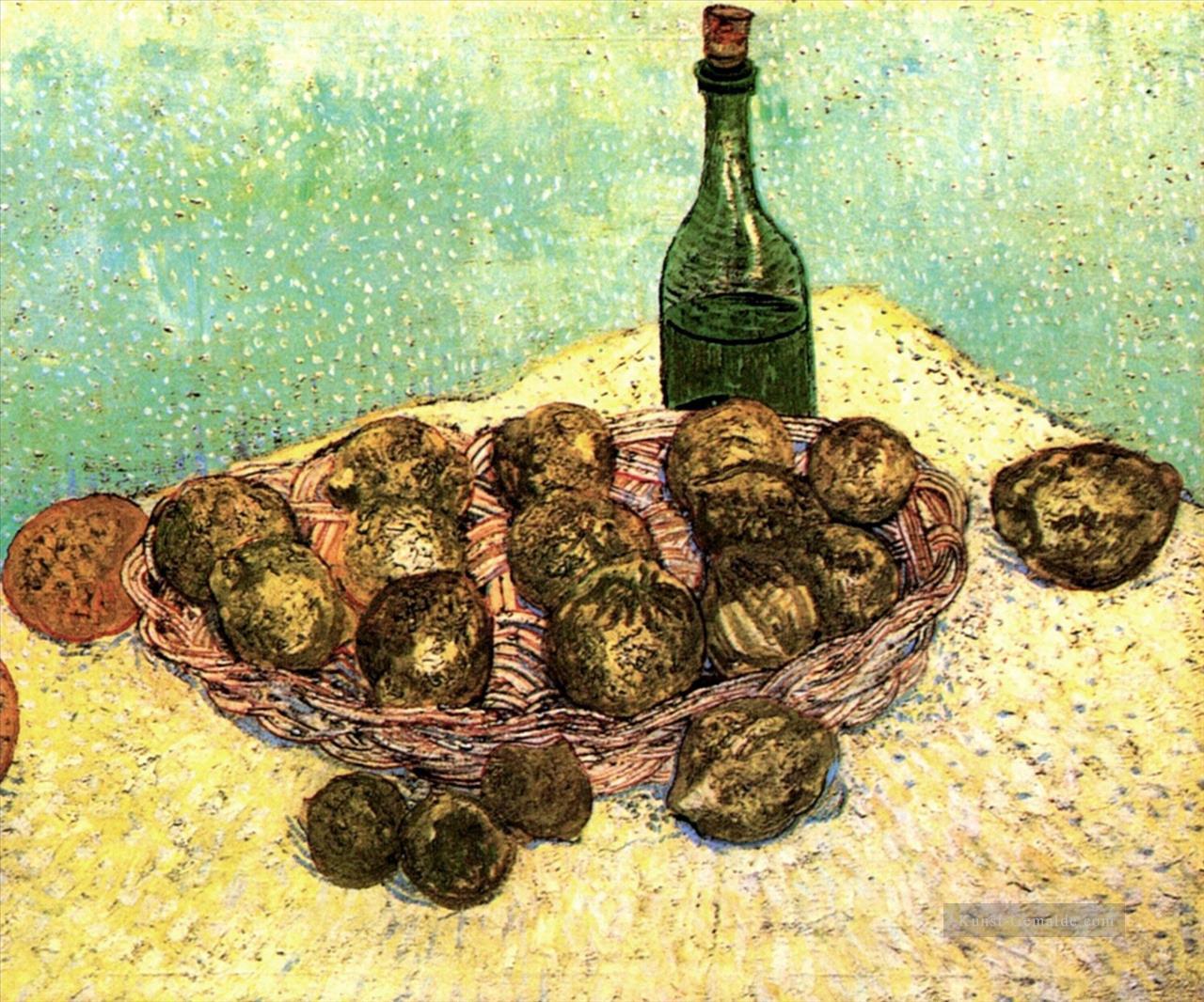 Noch Flasche Leben Zitronen und Orangen Vincent van Gogh Ölgemälde